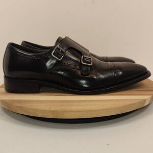 Johnston & Murphy Reece Double Buckle Dress Shoes Men's Size 9.5 M made in Italy